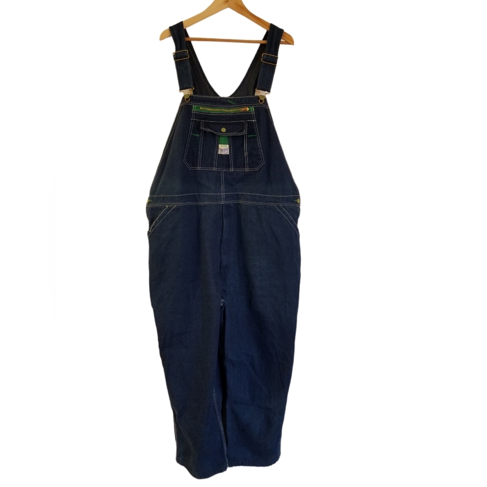 Liberty Men's Overalls Bib Design  Blue Denim Zip Fly Size 48W 30L